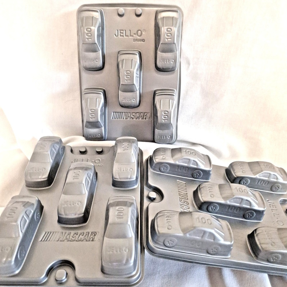 Nascar Race Car Jello Jiggler Molds Racing Cars Vintage Lot Set of 3 Party Shots